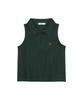 WYSE Slit Collar Crop Sleeveless Top (Green)