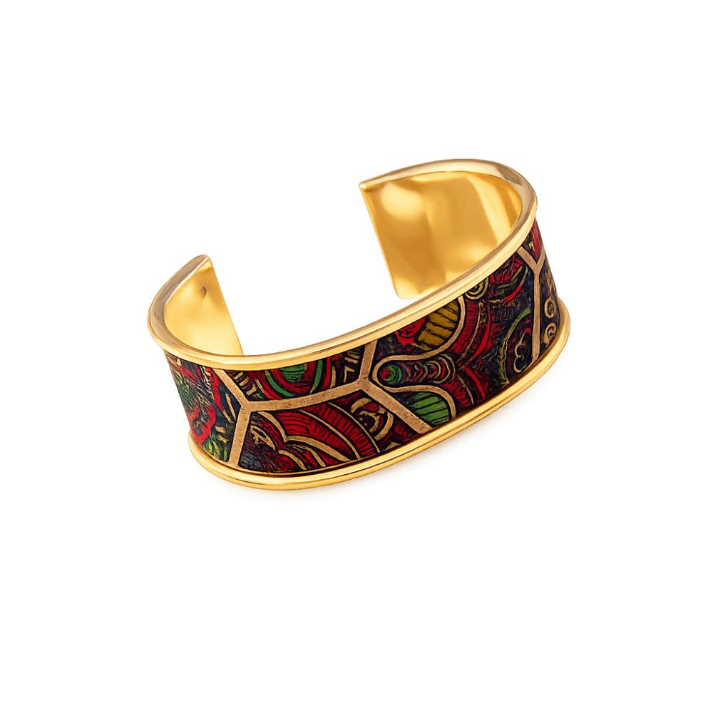 

Geometric Multicolored Graffiti Bangles Iron Openable Widened Bracelets Daily Wear Style K