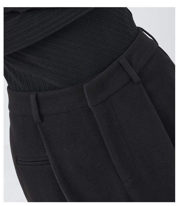 Retro Slimming Melange Wide-Leg Pants for Women - Autumn/Winter Collection
