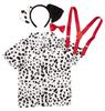 Clearstone Animal Dalmatian Shirt for Black Shirt, Cosplay, Halloween, Kids, 120cm, Unisex,