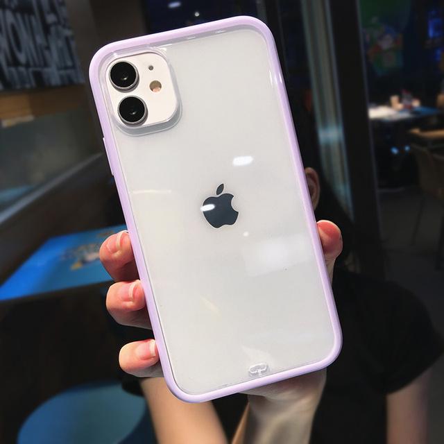 Měkké průhledné pouzdro na telefon pro Iphone 13 12 11pro Max Xr Xs Max silikonový rám Anti-Shock Akrylový průhledný pevný kryt na PC