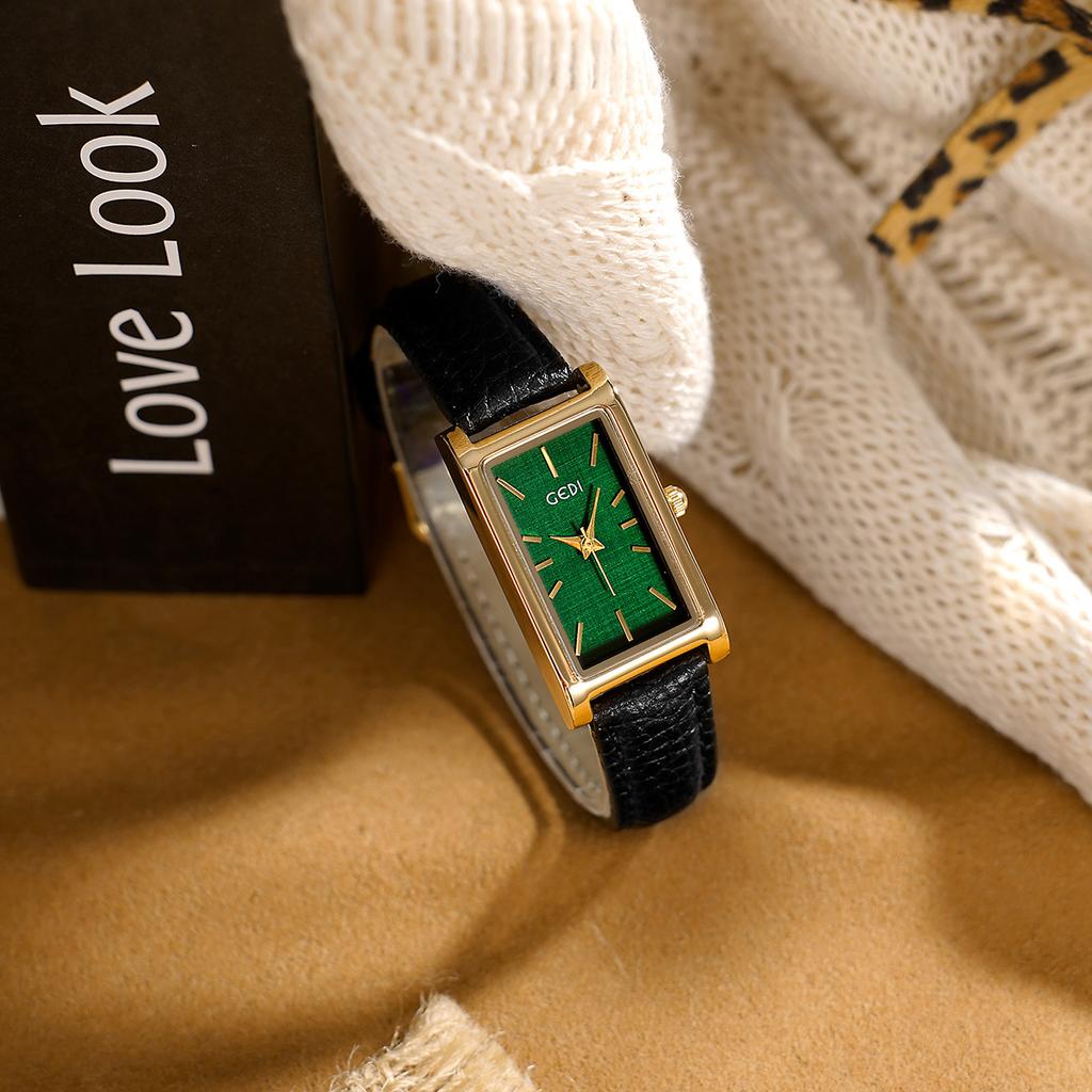 Premium Ankola Red Square Temperament Quartz Watch Minimalist Women'S Retro Belt Quartz Watch