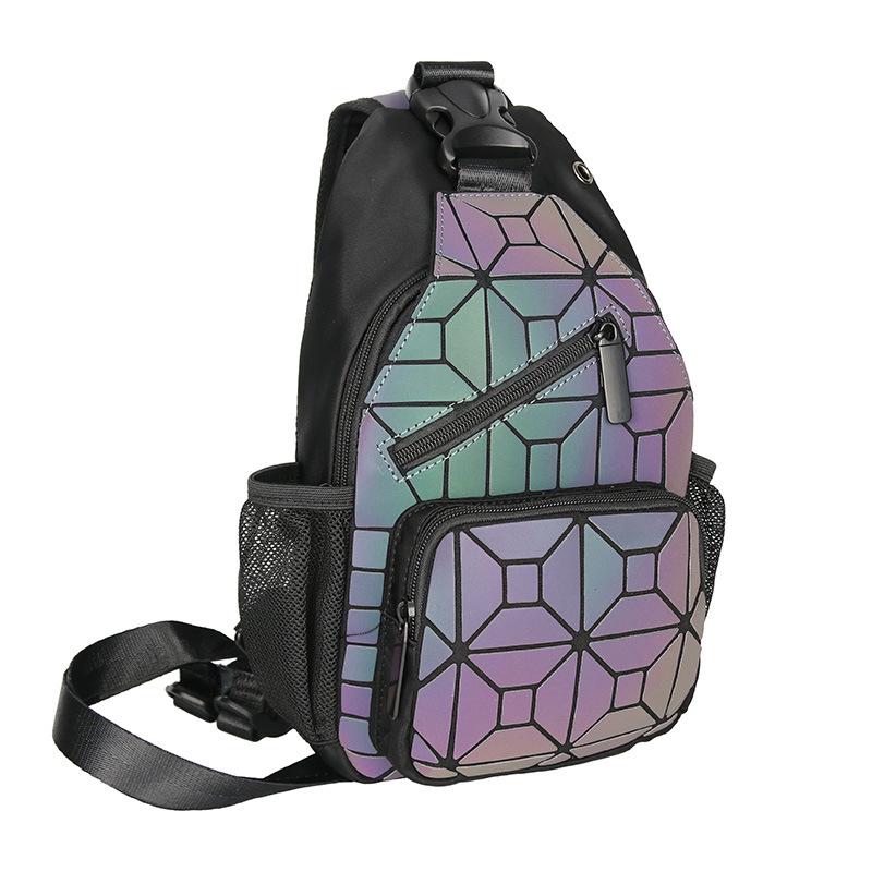 Vielseitiger Mini-Rucksack mit Diamantgittermuster: Multifunktionale Schulter-, Crossbody-, Hüft- und Brusttasche für High-School-Schülerinnen und Frauen.