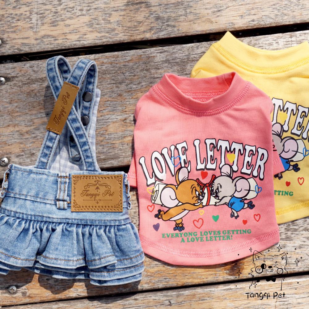 Japansk Mode Husdjurs Overaller: Klassisk jeanskjol för katter och hundar