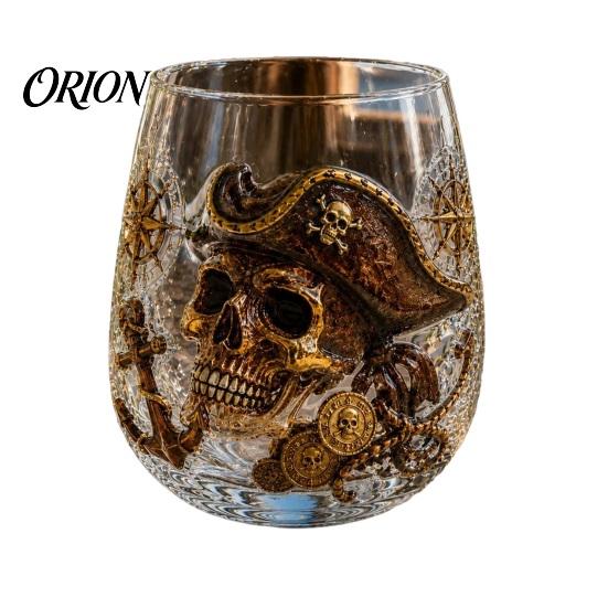 Gifts for Whiskey Lovers Octopus Pirate Glass, Sea Creature Tentacle Engraved Tumbler, Embossed Nautical Theme Wine Glass Rocks Rum Bourbon,