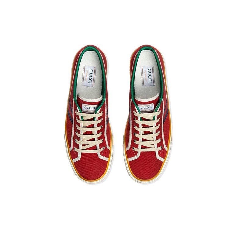 Gucci Tennis 1977 Low Top Low Top Stylish Skateboarding Shoes Women's Red 606110 GZO30 6461