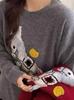 Women's Red Embroidered Horse Sweater - Round Neck, Soft Winter Knit, New 2026 Style