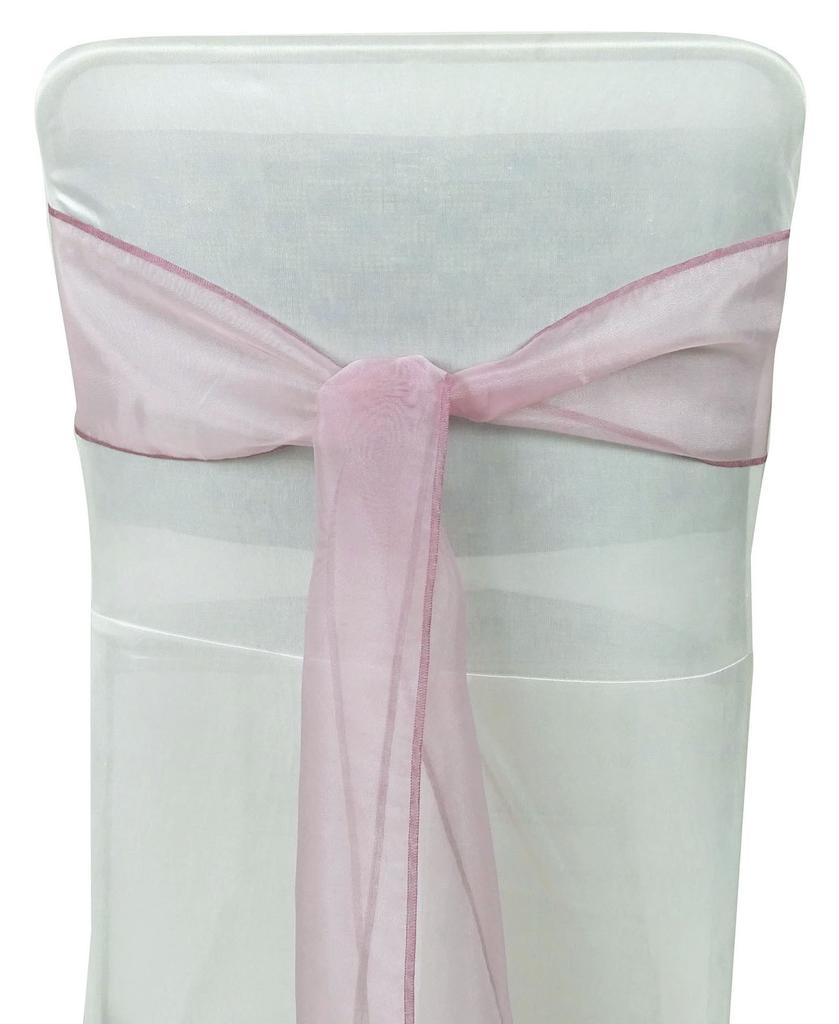 Darling Souvenir Pack Of 25 Organza Chair Sashes Bow Sash For Wedding & Events Supplies Party Decoration Chair Cover Sash - Colors