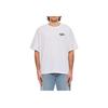 Logo Embroidered Round Neck Drop Shoulder Short Sleeve T-Shirt Men Tops White OM00123KJ0119-M186