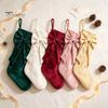 Reusable Fabric Stockings Velvet Christmas with Decorative Bow, Large Xmas Hanging Gift Holders Socks for Fireplace, Mantel, Tree, Holiday Party Decor