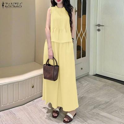 Women Sleeveless Tank Tops and Pants Summer Two Piece Suit Sets