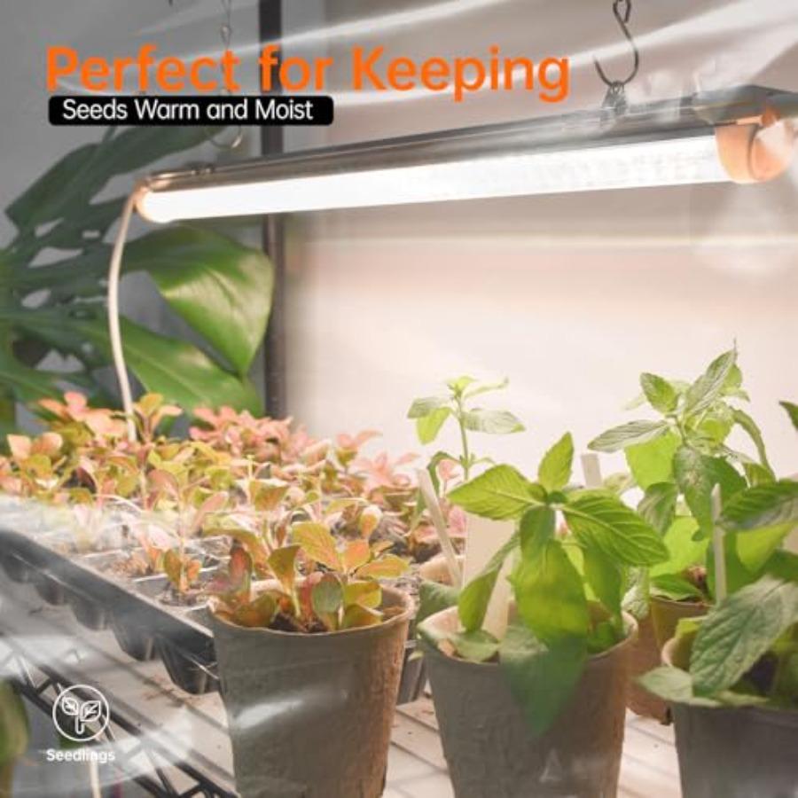 Indoor Greenhouse with Grow Light Plant Shelf 4 Pack T8 Full Spectrum Plant Lights and Cover Mini Greenhouse for Indoor Plant S