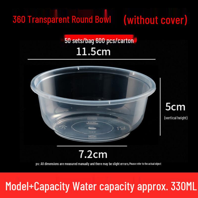 Transparent Disposable Bento Box with Lid for Takeaway - Ideal for Liangpi, Braised Snacks, & More