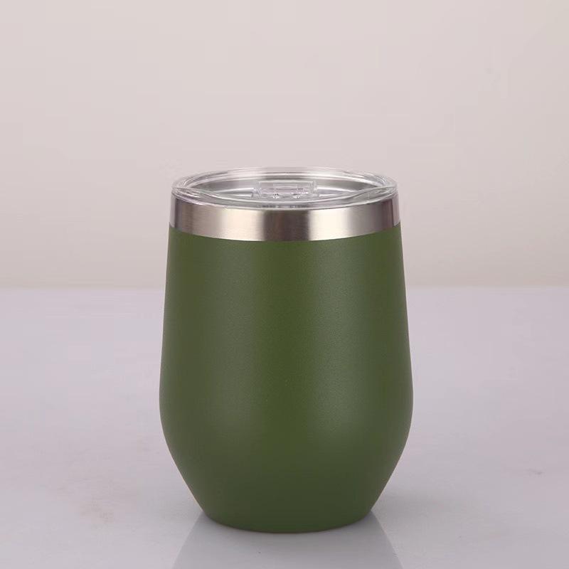 12OZ Stainless Steel Eggshell Cup Double Wall Insulated Vacuum Drinking Cup with Lids U-shaped Coffee Mug Thermal Cup for Coffee