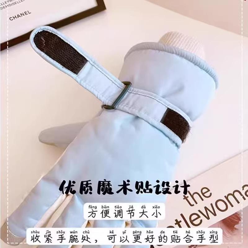 Gloves Women's Ski Warm Fleece Thick Cotton Tianshui Windproof and Cold-proof Electric Vehicle Cycling