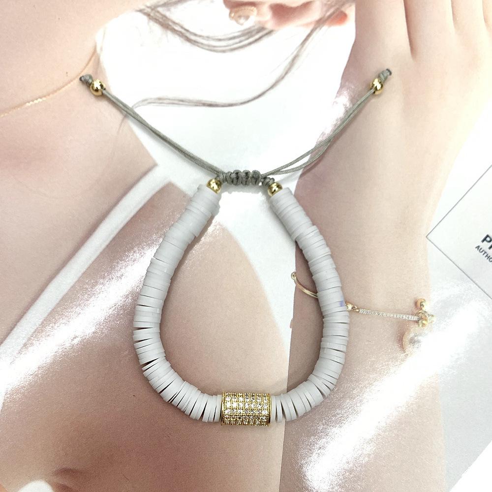 European and American Multi-Layer Crystal Beaded Bracelet for Women – Fashionable Polymer Clay Design