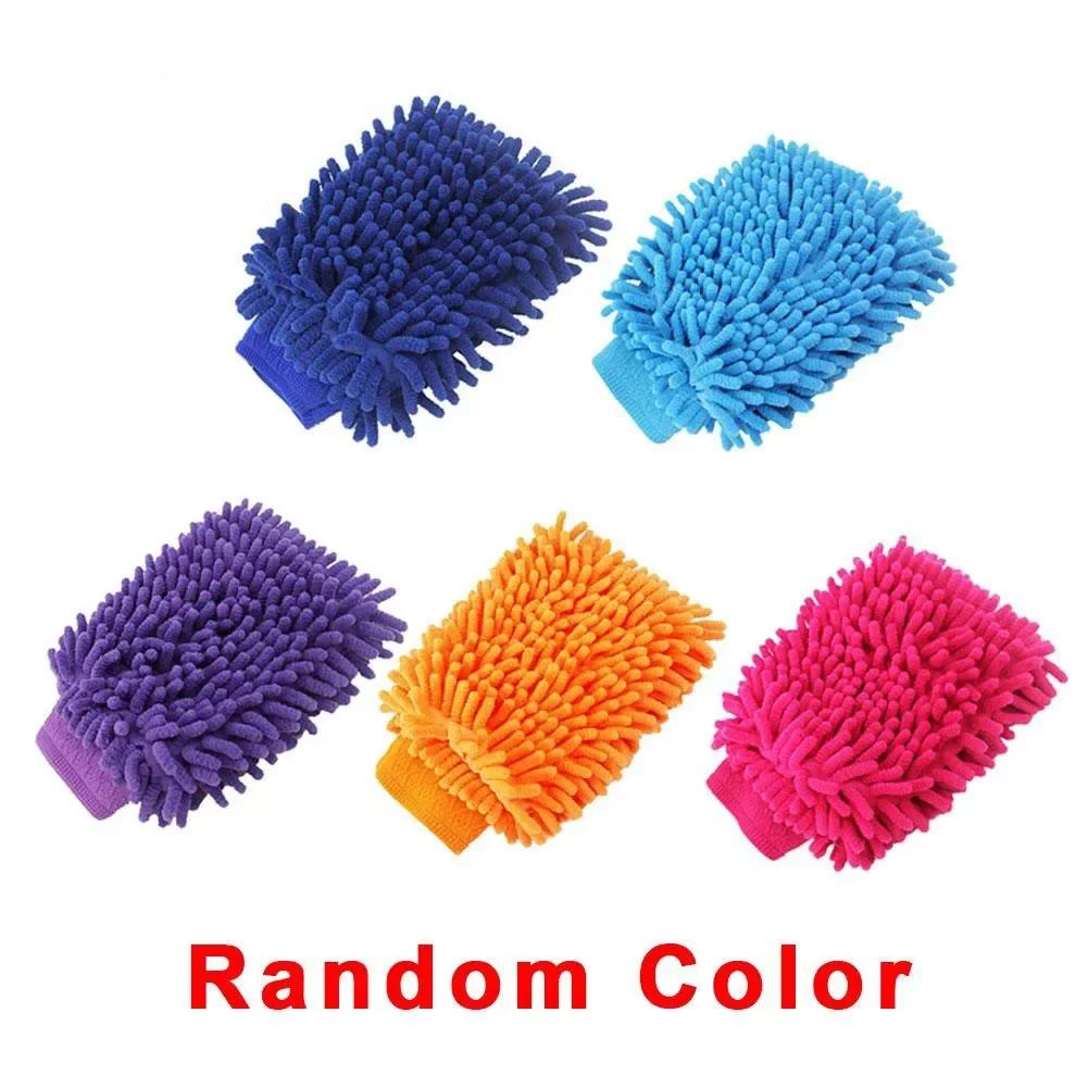 1pcs Double-sided Microfiber Washable Cars Washing Glove Thick Care Handguard Glove Detailing Brush Towel Car Wash CleanTools