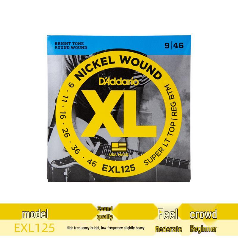 

D Addario EXL Electric Guitar Strings Nickel-Plated Wound, Set of 6 (EXL110/EXL120)