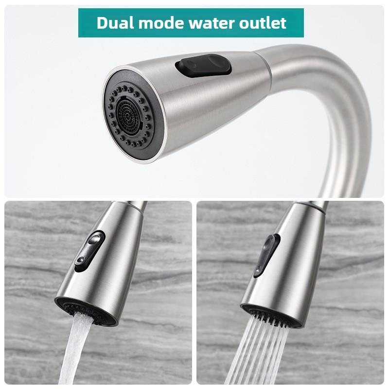 304 Household Kitchen Dual Mode Sink Faucet Stainless Steel Pull-out Washing Basin Bathroom Water Tap