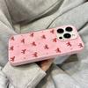Cute Red Bow Dots Folds Texture 3D Irregular Wrinkle Phone Cases For iPhone 17 16 15 14 Plus 13 12 Air Pro Max Shockproof Glossy