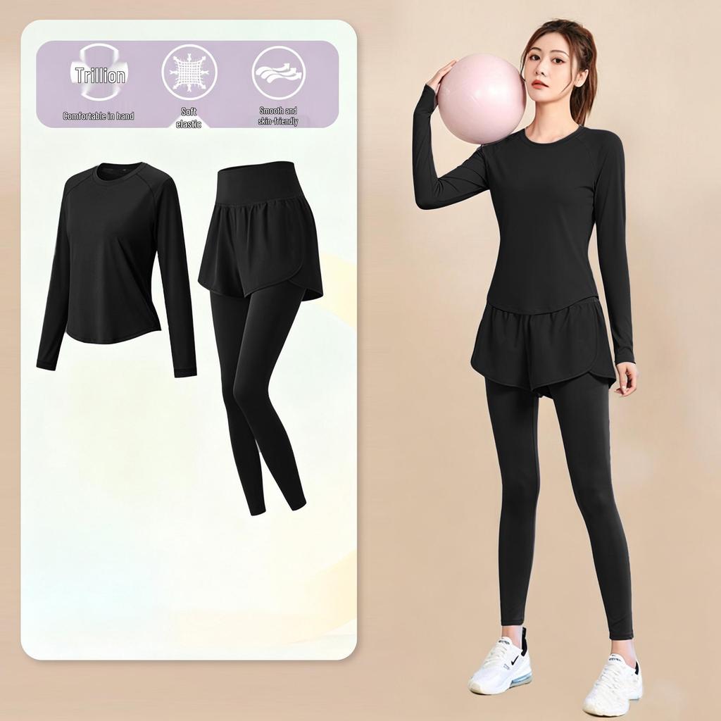 Women's High-End Short-Sleeve Sport T-Shirt & Fitness Set - Breathable, Quick-Drying Yoga and Running Wear