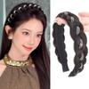 Synthetic Rhinestones Twist Braided Hairband Elegant Fishbone Braids Hair Bands  Party