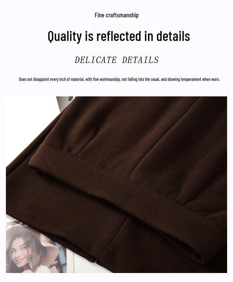 Soft & Fluffy Wool-Blend Mid-Length High-Waisted Slim-Fit Skirt for Women - 2025 Winter Collection