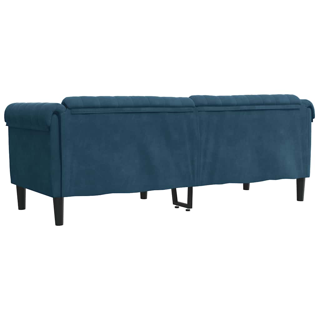 3 Seater Sofa Blue Velvet