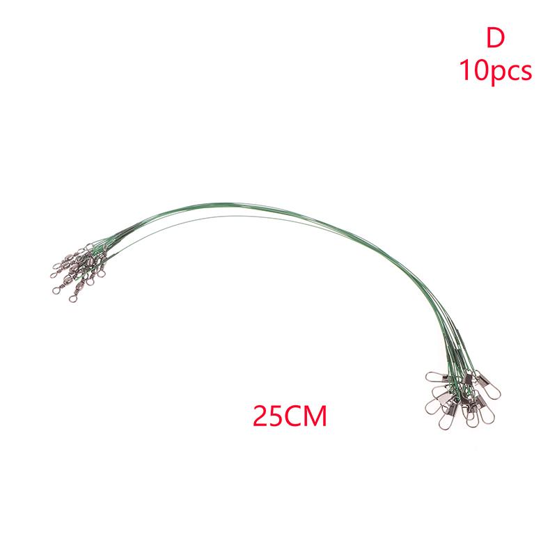 10Pcs 10/15/20/25/30Cm Anti-Bite Steel Wire Leash Lure Fishhook Line Trace Wire Leader With Swivel Fishing Lure Accessories