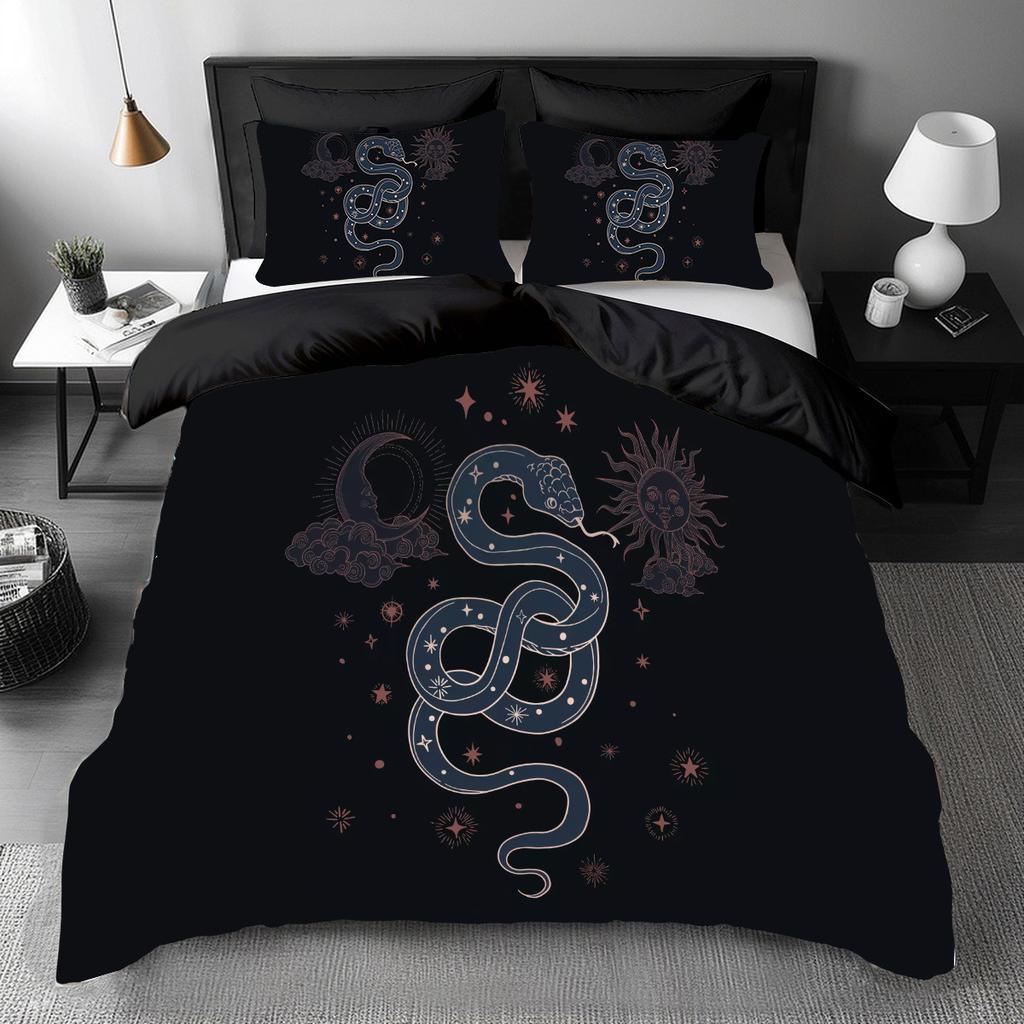 Three-Piece Snake Quilt Cover 3D Digital Printing Bedding Kit