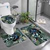 Mobile Suit Gundam Anime Poster 3pcs Pattern Flannel Nonslip Absorbent Washable Decorative Bathroom Home Toilet Seat Cover Mat Set