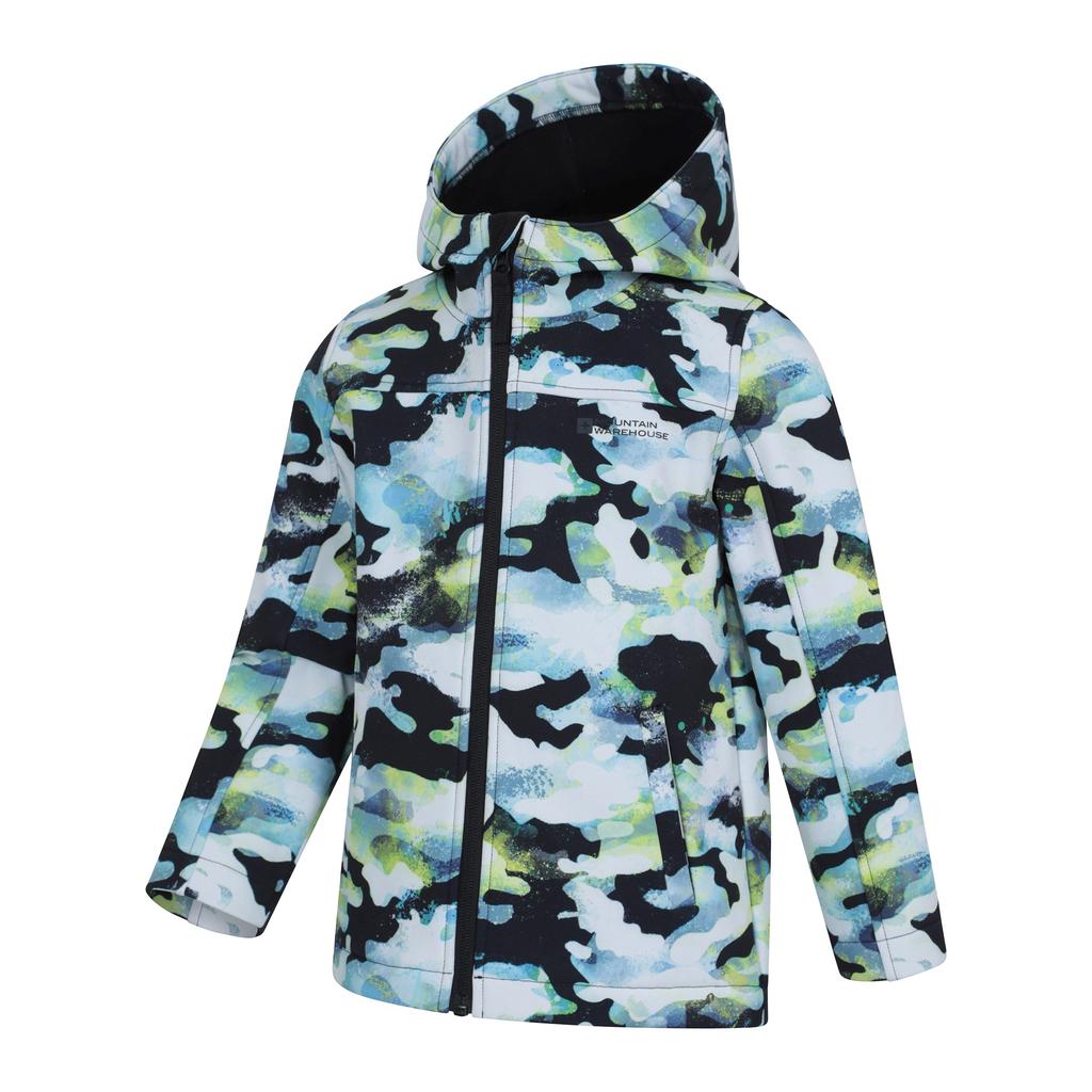 Mountain Warehouse Childrens/Kids Exodus Printed Water Resistant Soft Shell Jacket