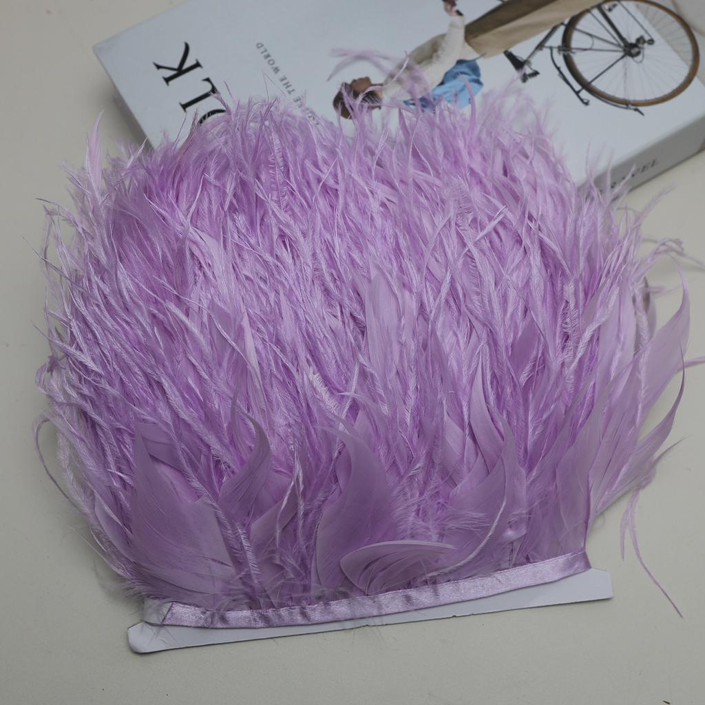 FeatherNew Feather Trim Ostrich Feather Skirt Trim Fabric Tape Fabric Craft DIY Accessories Bag Clothing Decoration Materials 10meters