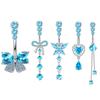 Blue  Zircon Belly Button Rings Dangle Heart Butterfly Navel Piercing Stainless Steel Belly Bar Body Piercing Jewelry