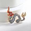 Retro Dragon Totem Brooch Pin for Men's Suits