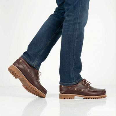 Authentic 3-Eye Lug - Hand-sewn Boat Shoe for Men In Burgundy Leather Shoes TB050009-648 ORIGINAL