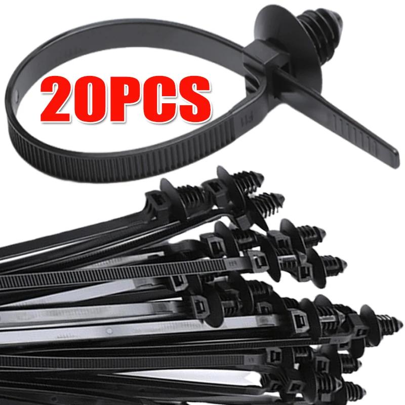 Nylon Car Cable Ties Threaded Head Automotive Wire Management Straps Self Locking Fasteners Universal Vehicle Organizer Quality