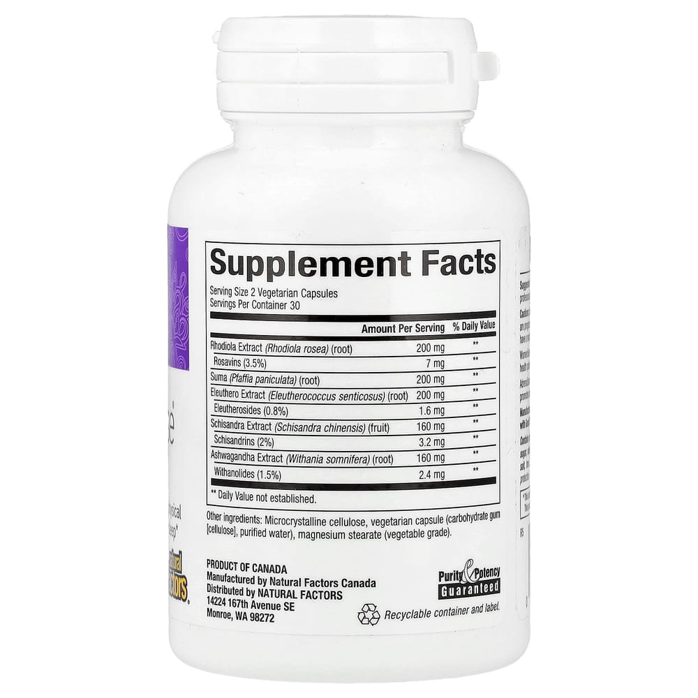 Natural Factors WomenSense AdrenaSense Adrenal Formula Veggie Capsules 60 Count