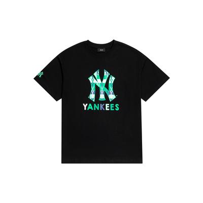 MLB New York Yankees T Shirts Unisex Black Crew Neck Moderate Straight Fit 3ATSM0933-50BKS