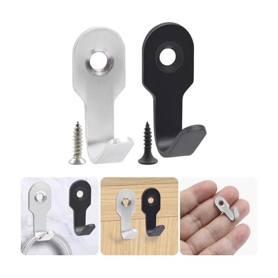 4 Durable Stainless Steel Wall Hooks Are Suitable for a Variety of Surfaces. Comes with Screws and Adhesive, Easy To Attach To Your Bathroom Towel