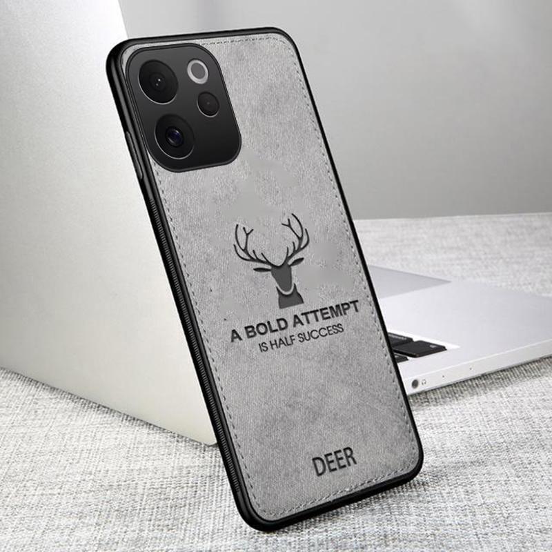 For Vivo X300 X300 Pro X200 FE Case Luxuy Brand Cloth Texture Deer Fabric Jeans Elk Cover for Vivo V70 Phone Casing