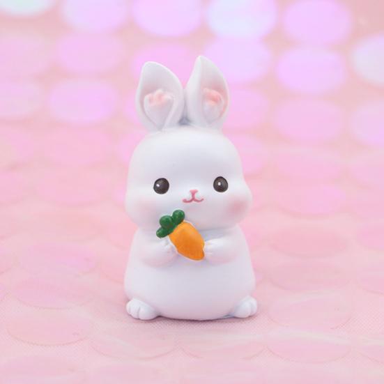 Kaninfigurer Härlig tecknad kaninform Mikrolandskap Harts hantverksprydnad för bildekoration