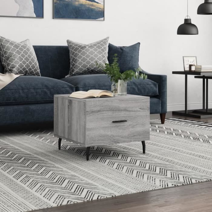 VidaXL Table basse Sonoma gris 50x50x40 cm Bois d'ingénierie 829440