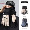 Winter Ski Gloves Men Women Polyester Fleece-Lined Full Finger Thickened Cold-Proof Warm Windproof Outdoor Sports Mountaineering