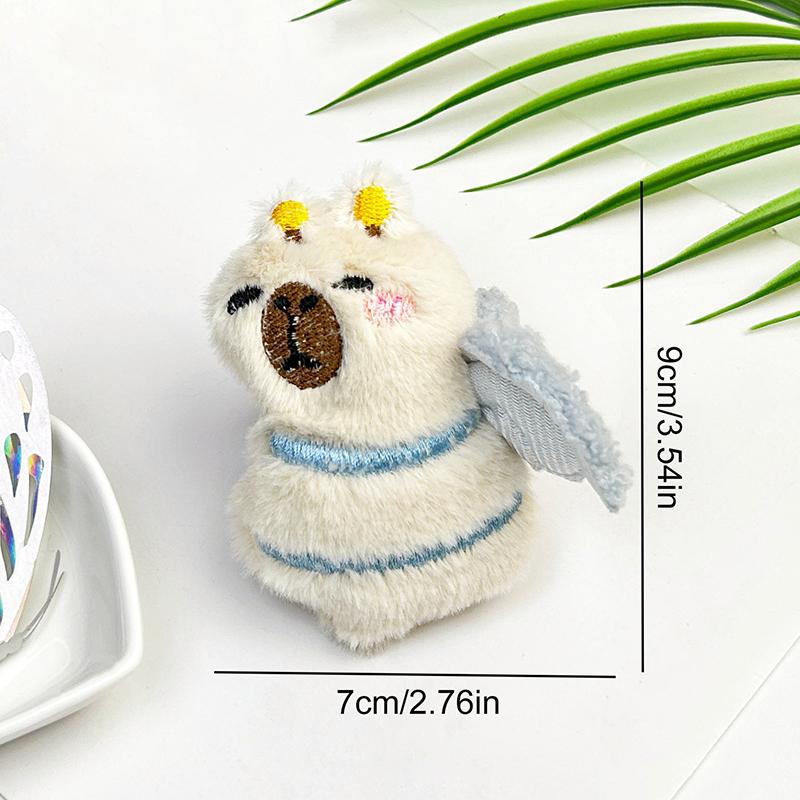

Creative Cartoon Capybara With Wings Bag Hangings Ornament Accessories Funny Cute Doll Gifts Keychainless