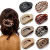 Presilha de Cabelo Oval da Moda para Mulheres Novo Design Leopardo Fosco Curvado Plano Modelador Barretes Acessórios de Cabelo