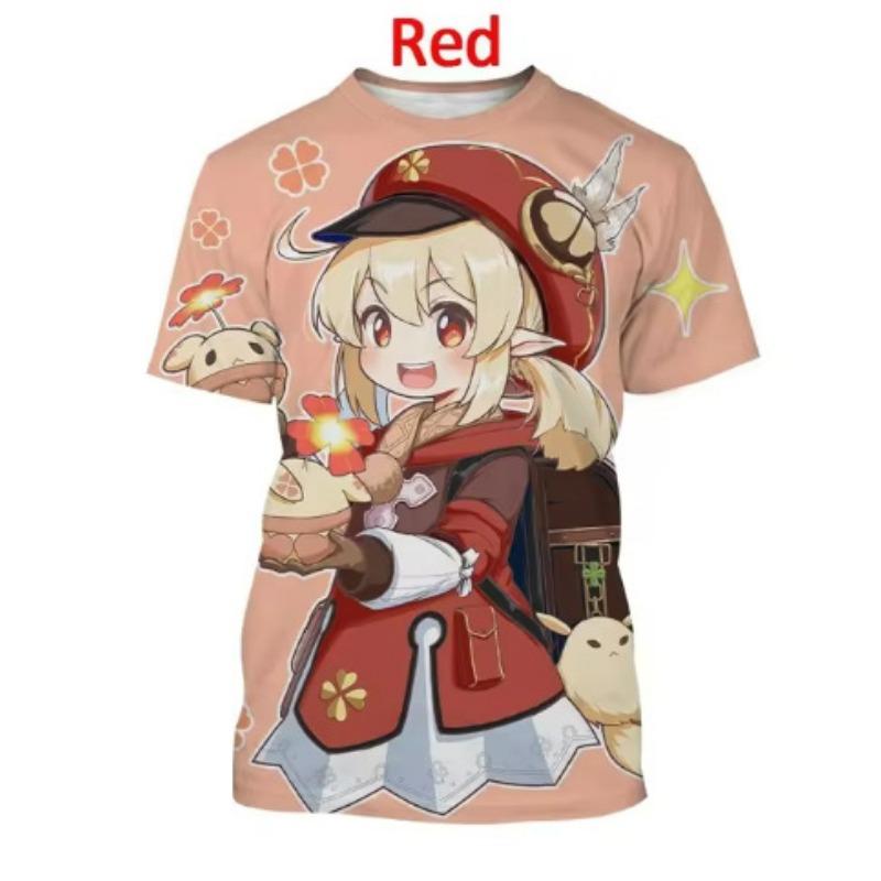 

Новая 3D-принтованная футболка Genshin Impact Летняя мужская и женская футболка с мультяшным игровым принтом 6XL