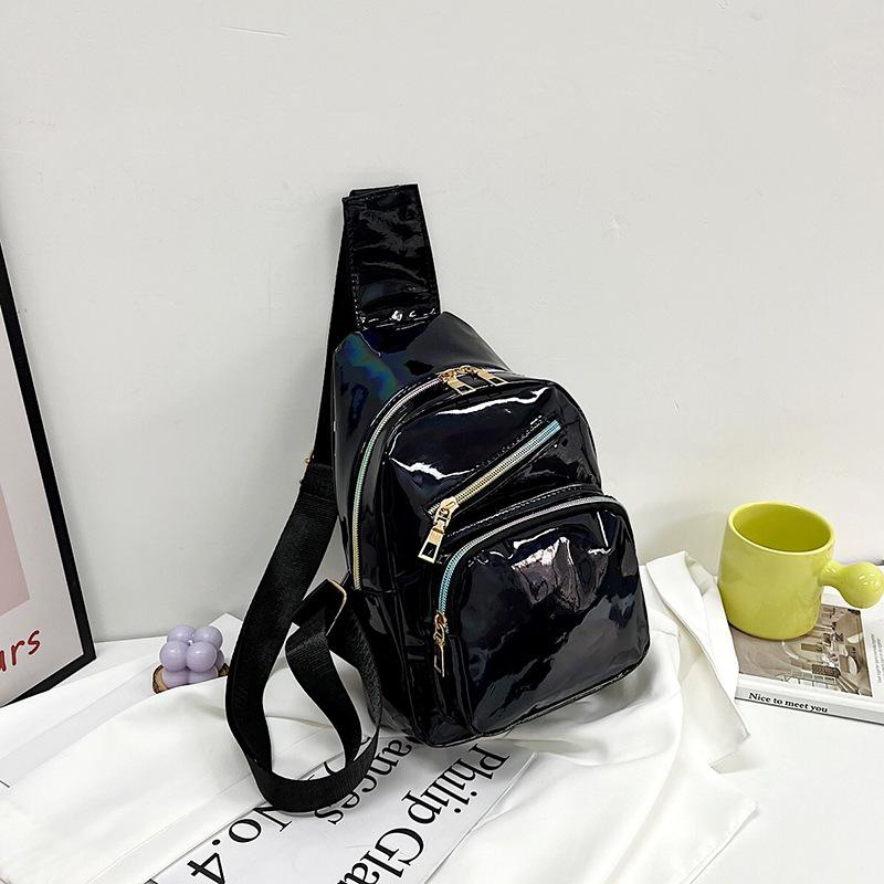 New Breast Bag Women's Texture Glossy Multi-functional Color Casual Shoulder Messenger Women's Bag