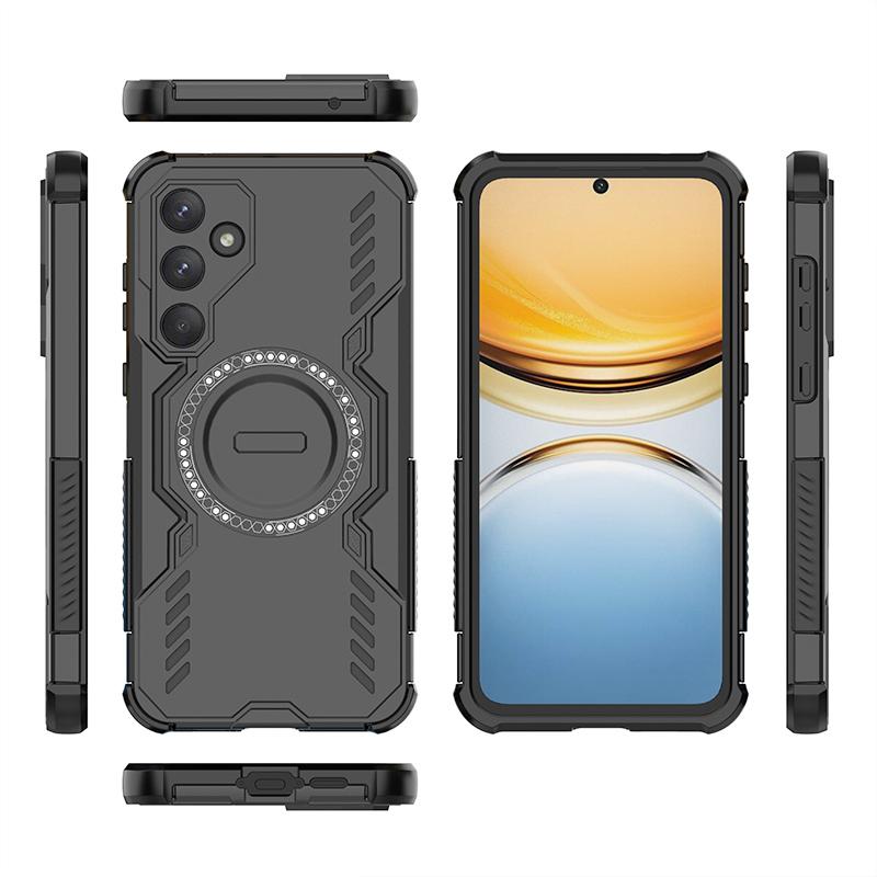 KEYSION Hollow Heat Dissipation Case for Samsung A55 5G Silicone+PC Magnetic Cooling Shockproof Phone Cover for Galaxy A55 5G