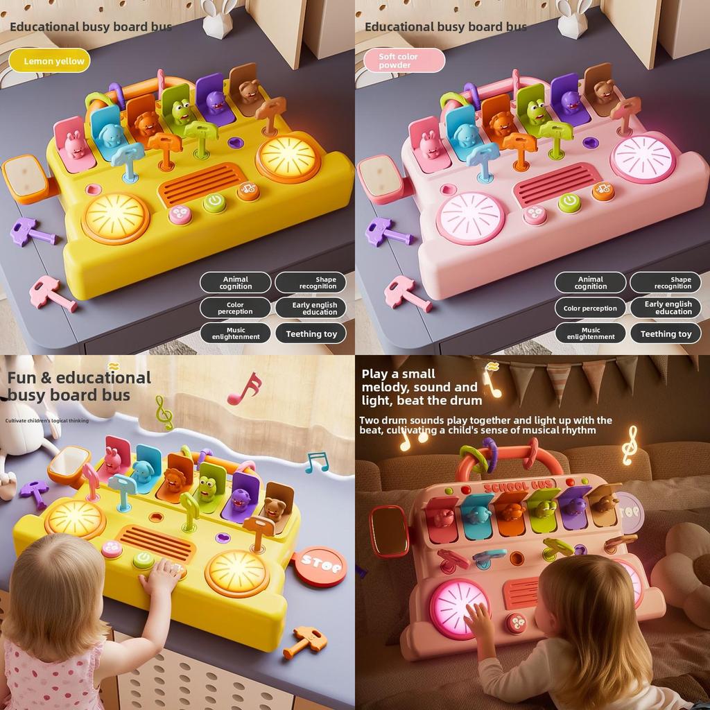 Busy Bus Educational Toy For Toddlers With Multifunction Cognitive Learning Tool